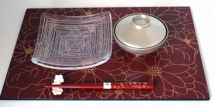 洗える木製ランチョンマット(紅金花) 洗える木製ランチョンマット